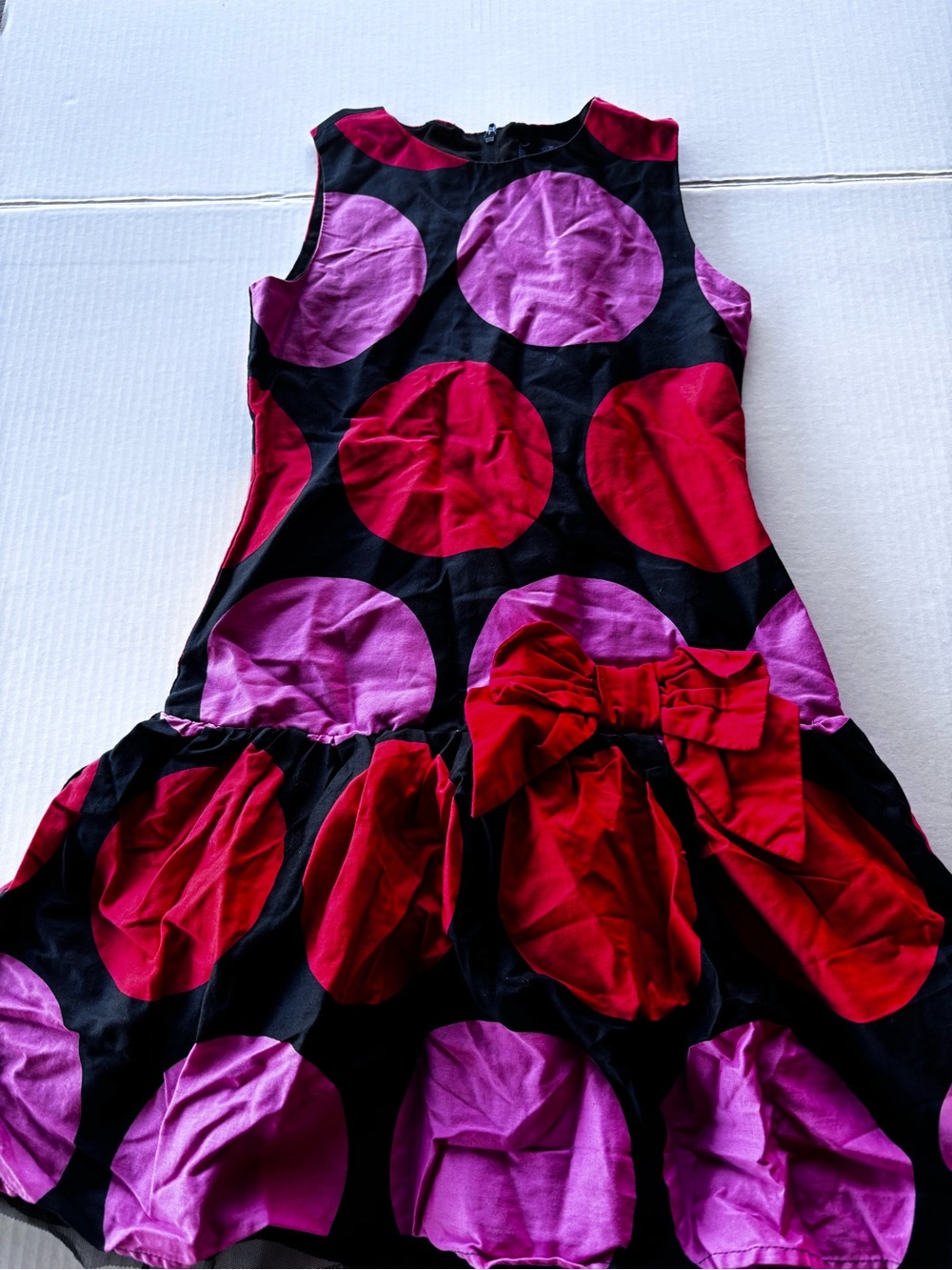 Place Black Dress with Red and Pink Polka Dots and Bow